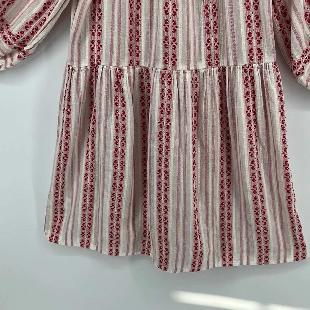Velvet by Graham & Spencer Red and White Bishop Sleeve Sundress Sz Small‎